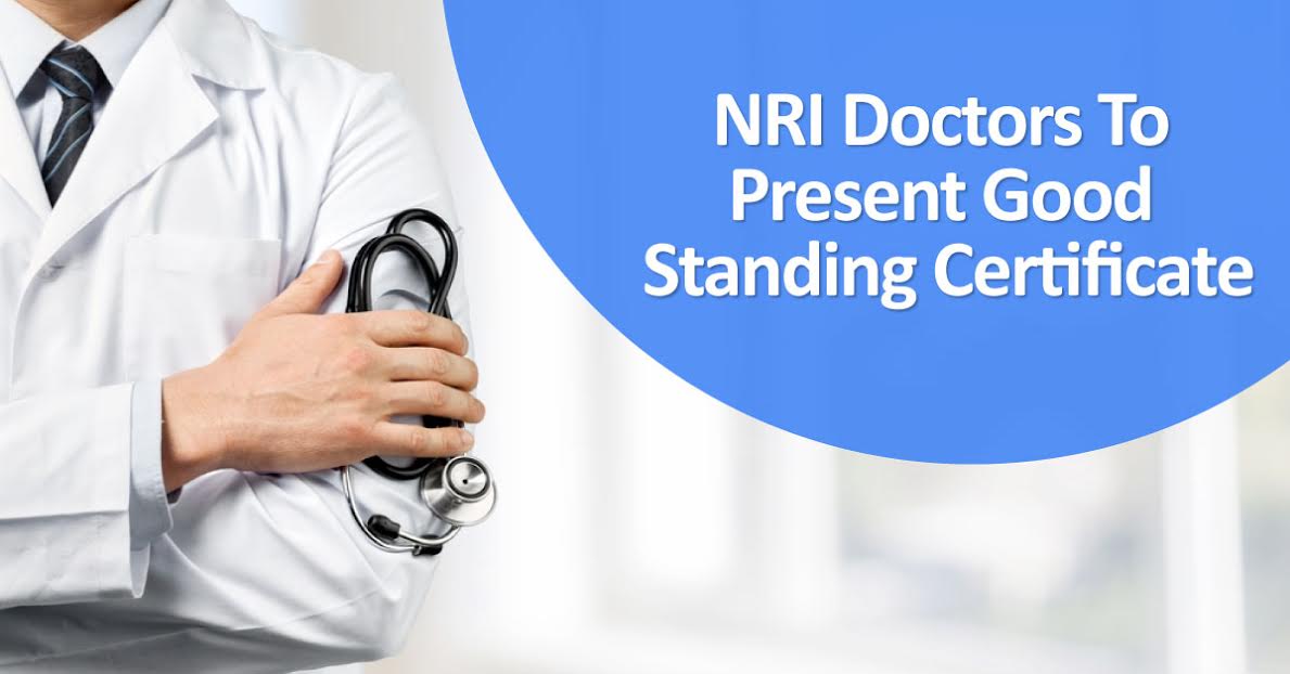 IMA Proposes Good Standing Certificate From NRI Doctors