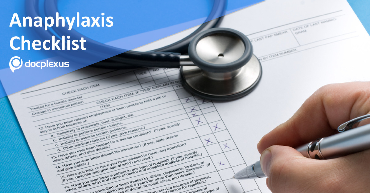 Checklist For Anaphylaxis Management And Patient Education