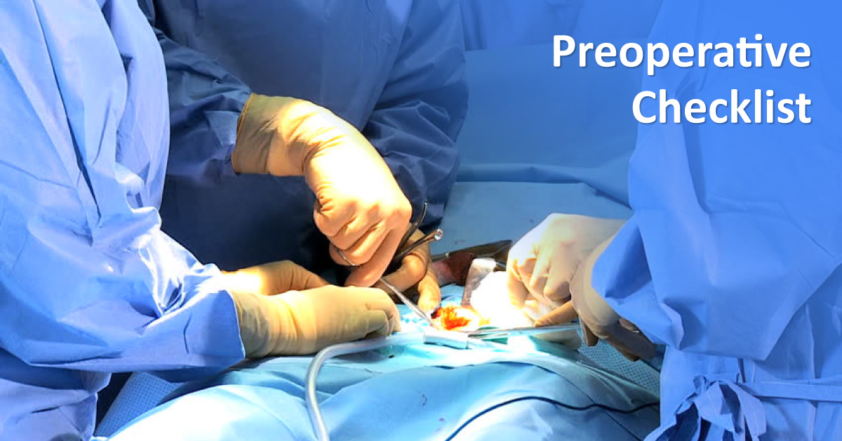 Pre-Operative Management Checklist For Elderly Patient
