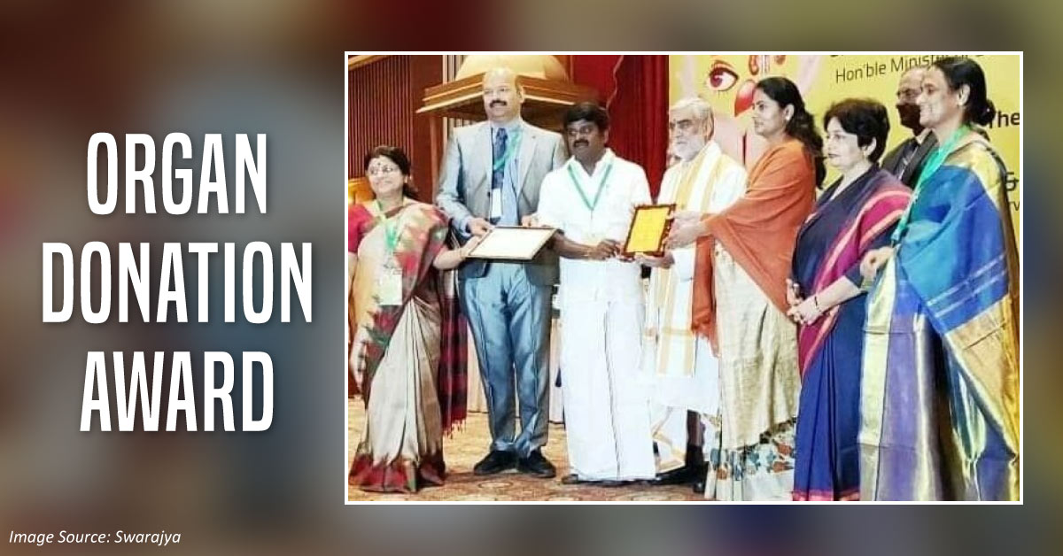 Tamil Nadu Receives Best Performance Award For Organ Donation