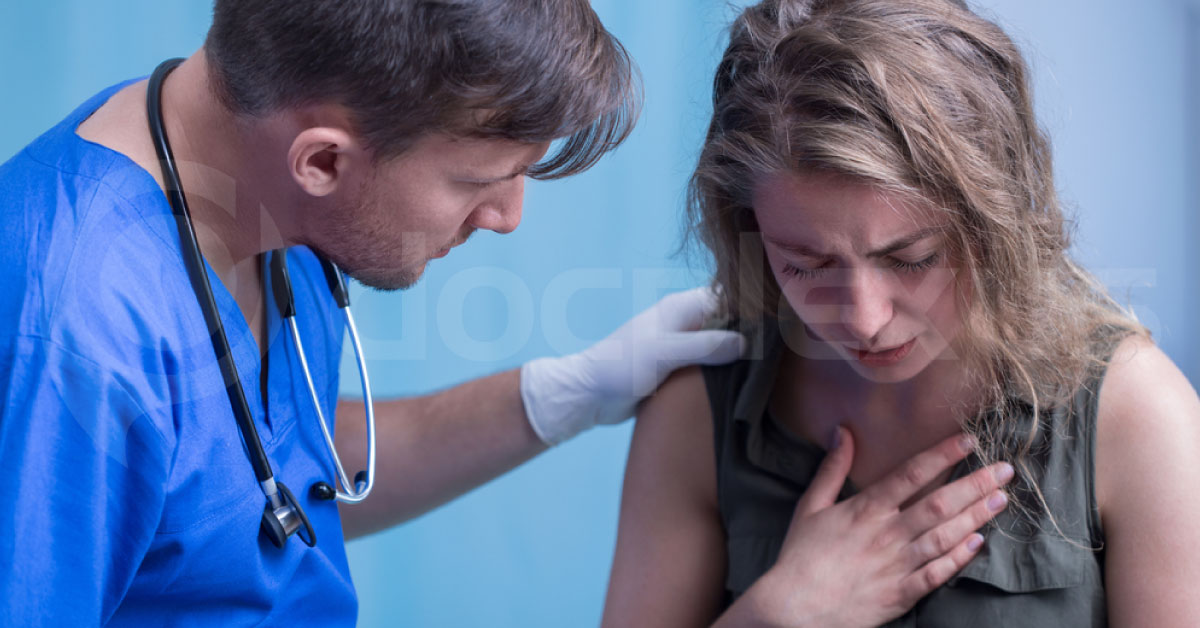 Identify The Reason For Respiratory Distress In This Woman