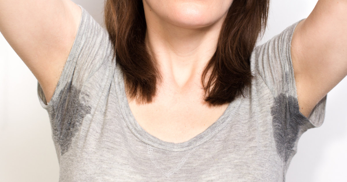 A Women With Severe Sweating