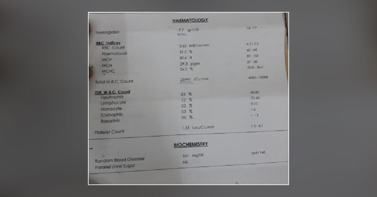 46 Years Old Male With Anemia