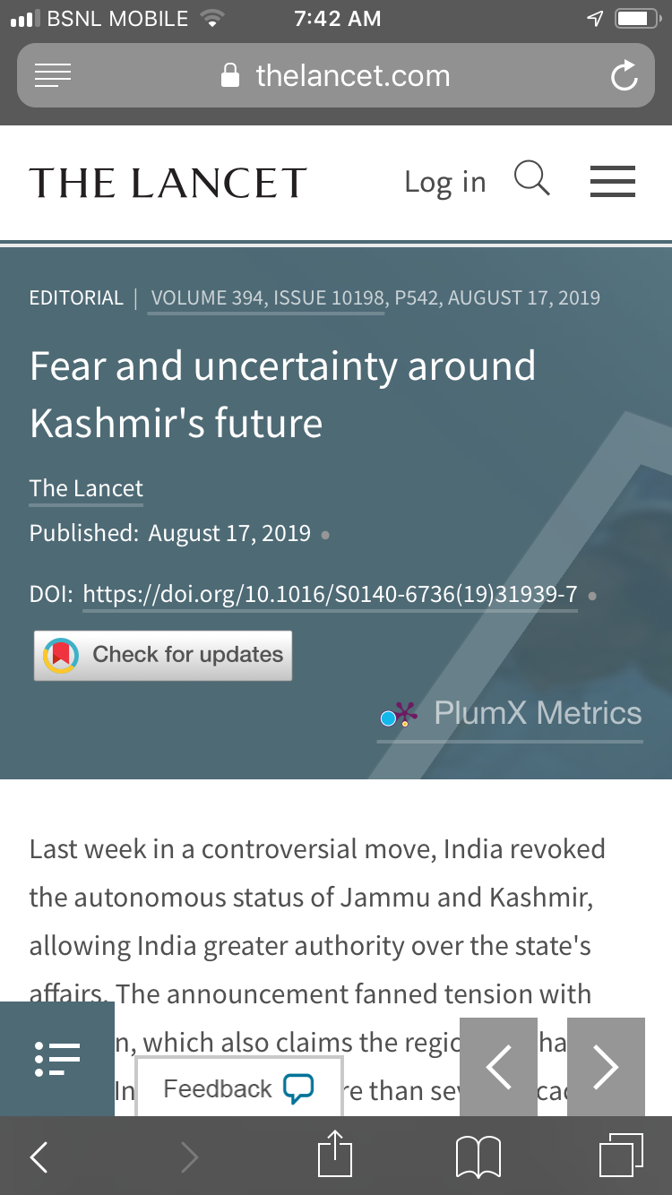 Why Lancet Medical Journal Should Put Its Foot In India’s Internal Constitutional Matter