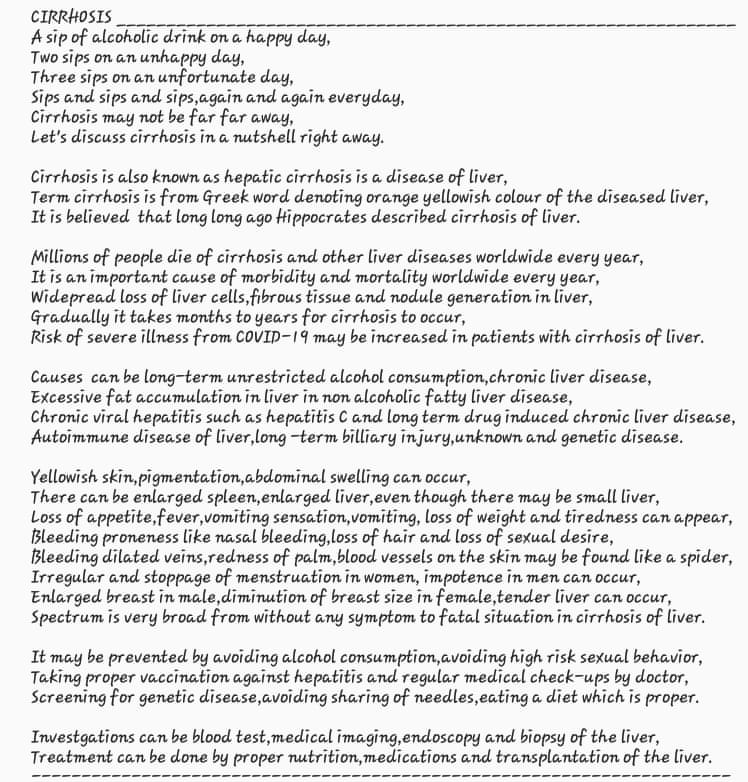 Poem On Cirrhosis