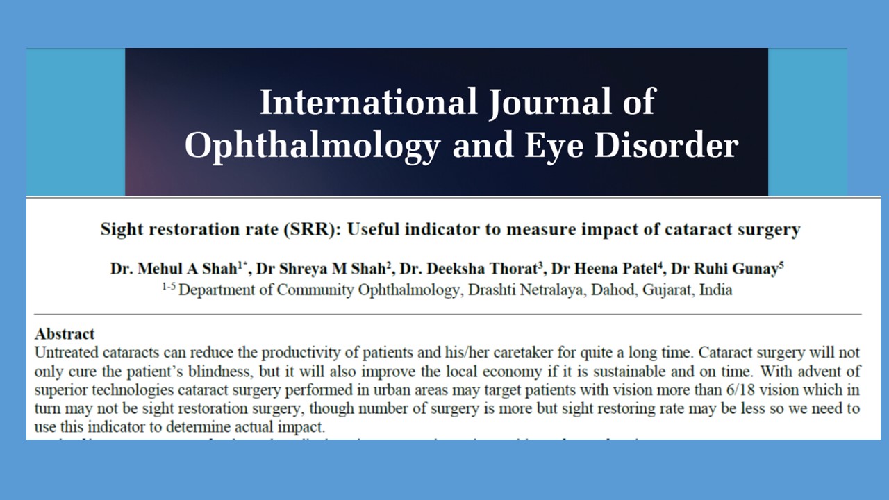 Sight Restoration Rate (Srr): Useful Indicator To Measure Impact Of Cataract Surgery