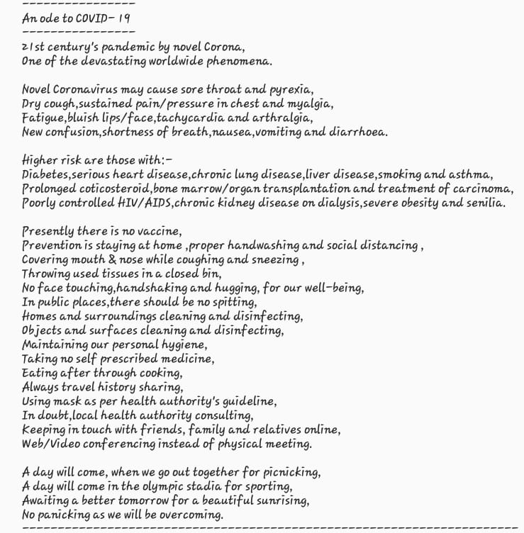 An Ode To Covid-19