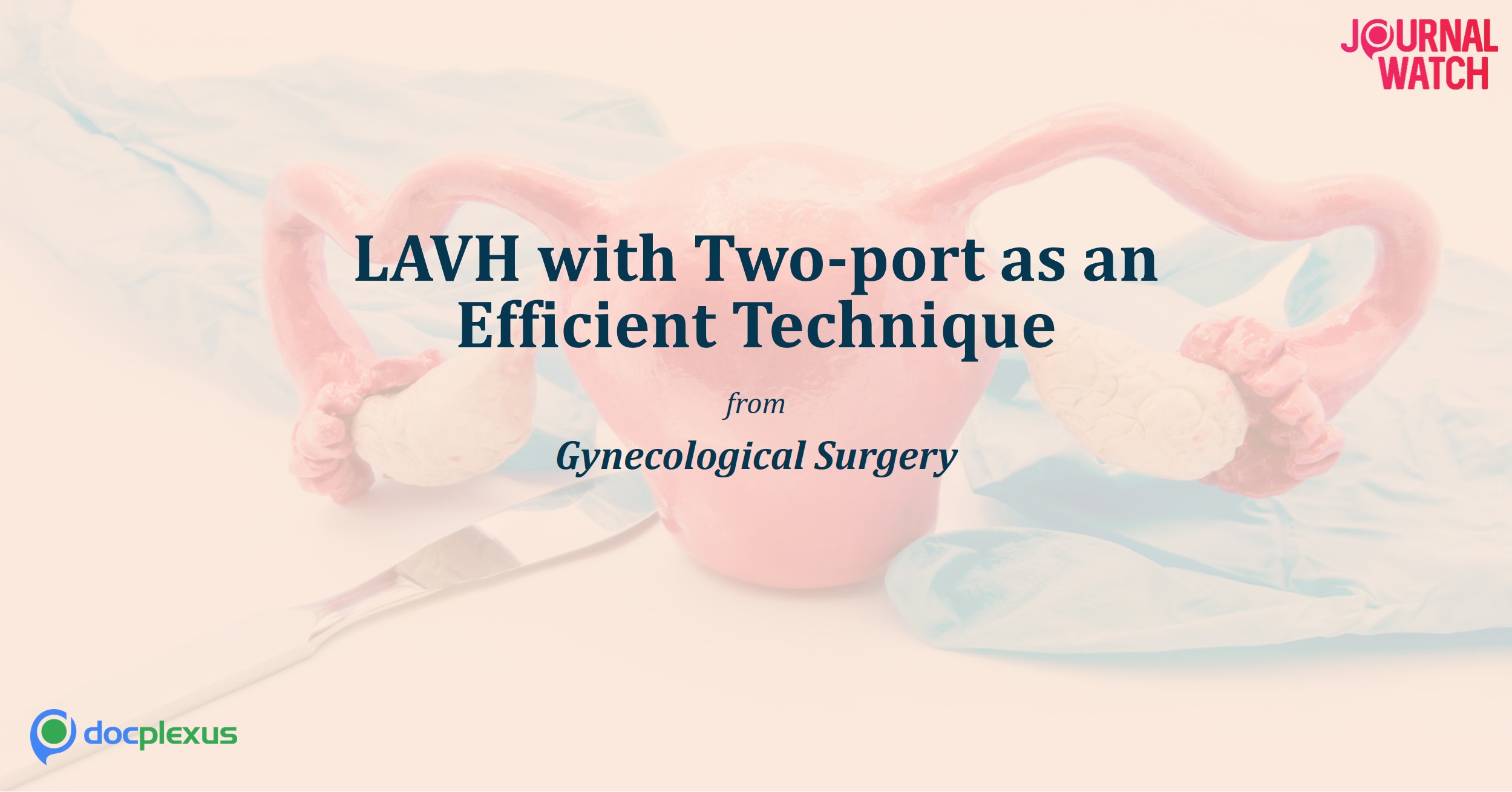 Two-Port Method For Laparoscopically Assisted Vaginal Hysterectomy