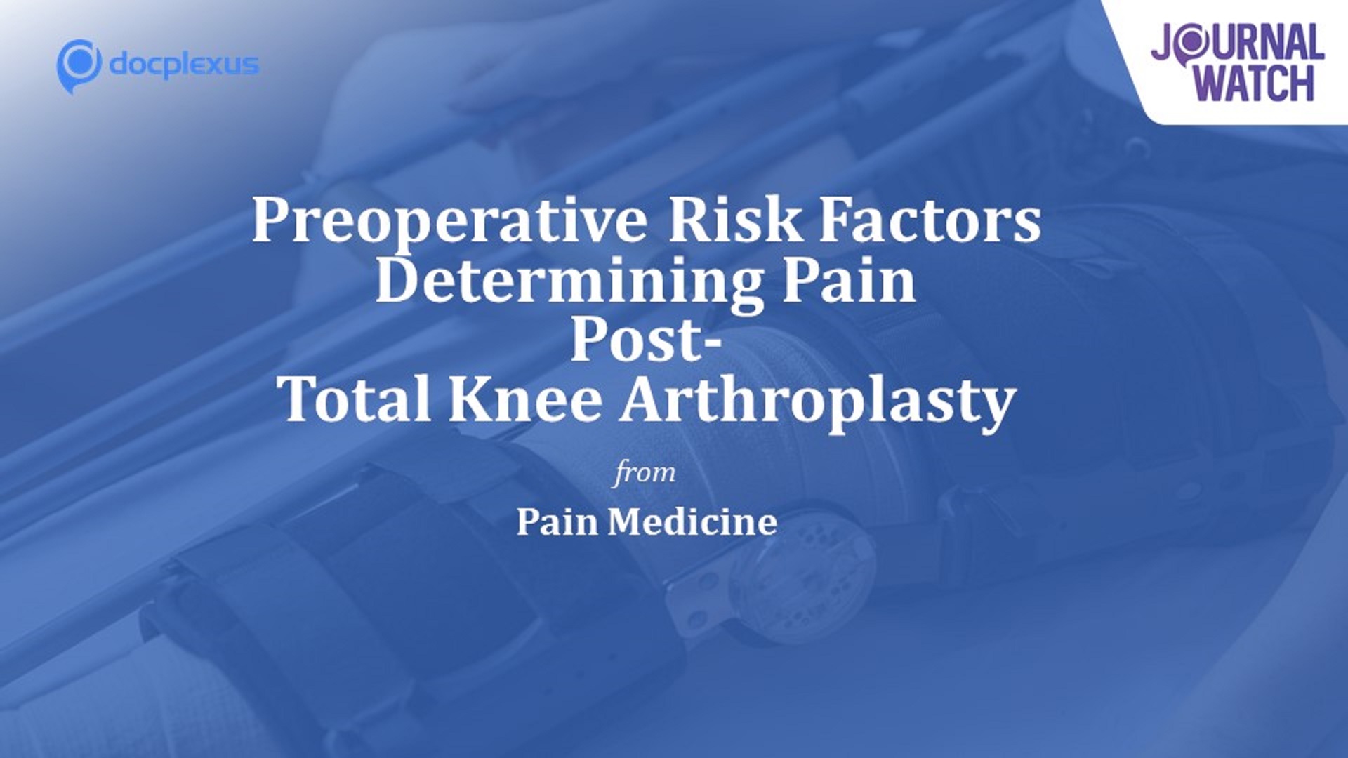 Preoperative Risk Factors that Determine Postoperative Pain Following Total Knee Arthroplasty