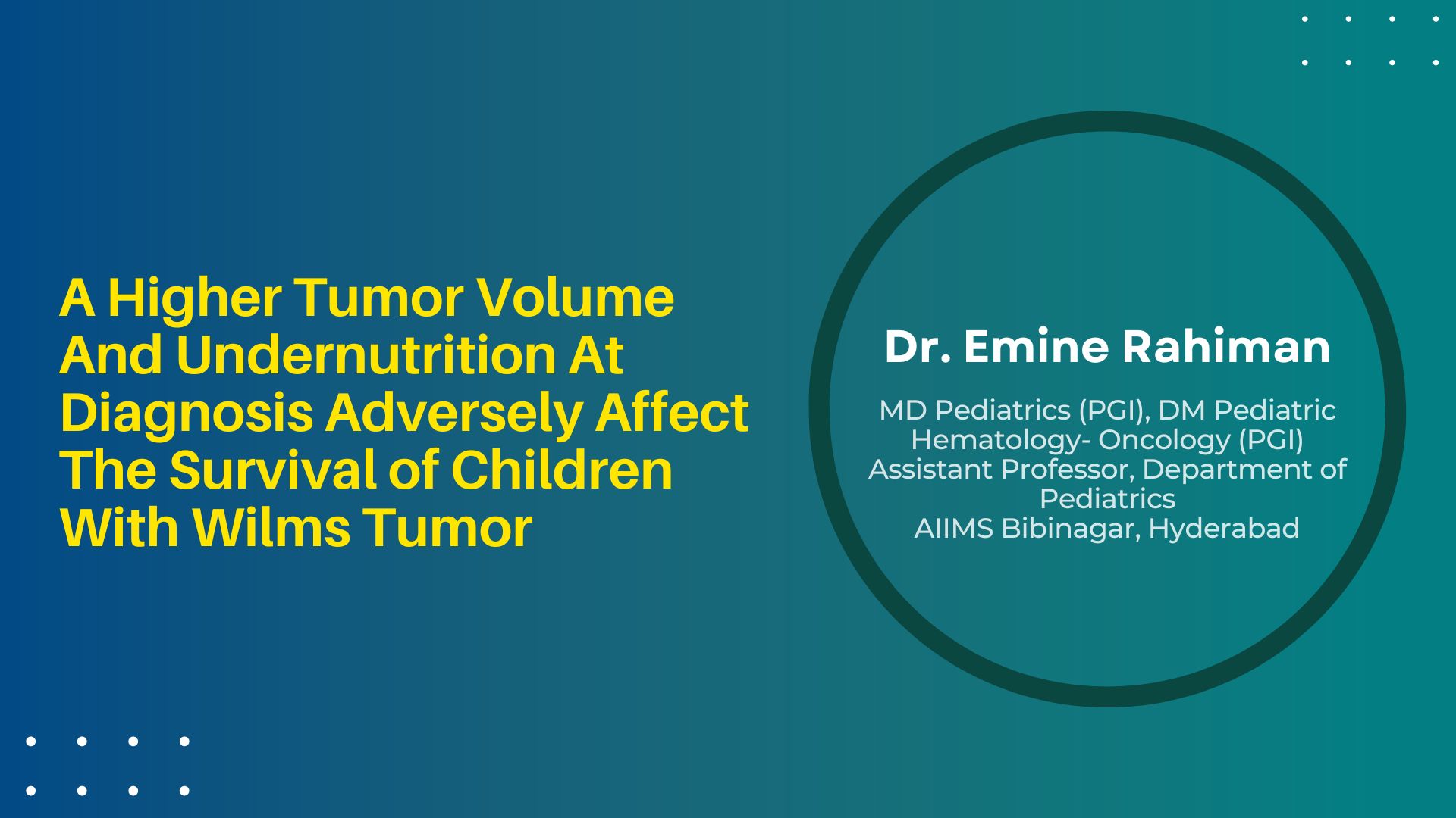 A Higher Tumor Volume And Undernutrition At Diagnosis Adversely Affect The Survival Of Children With Wilms Tumor: A Study Of 200 Patients