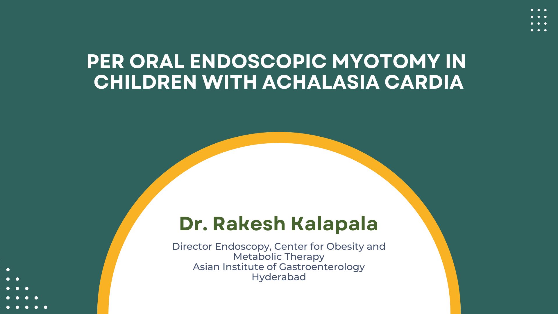 Per Oral Endoscopic Myotomy In Children With Achalasia Cardia
