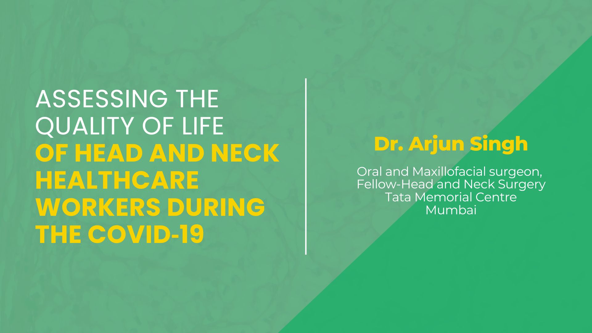 Assessing The Quality of Life of Head and Neck Healthcare Workers During The Covid‐19 Pandemic