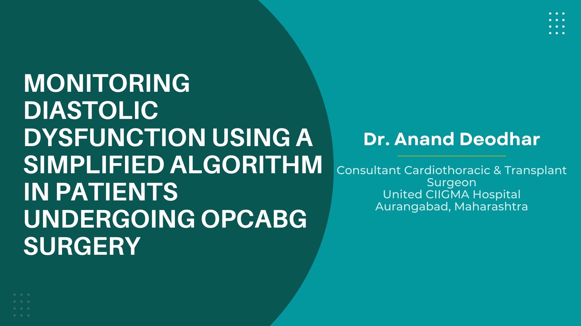 Monitoring Diastolic Dysfunction Using A Simplified Algorithm in Patients Undergoing OPCABG Surgery