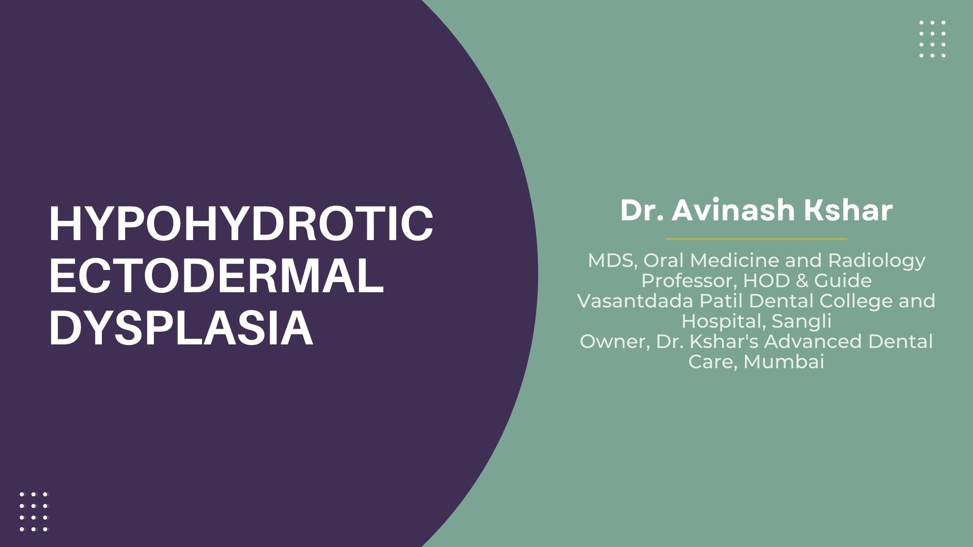 Hypohydrotic Ectodermal Dysplasia: A Case Report And  Review
