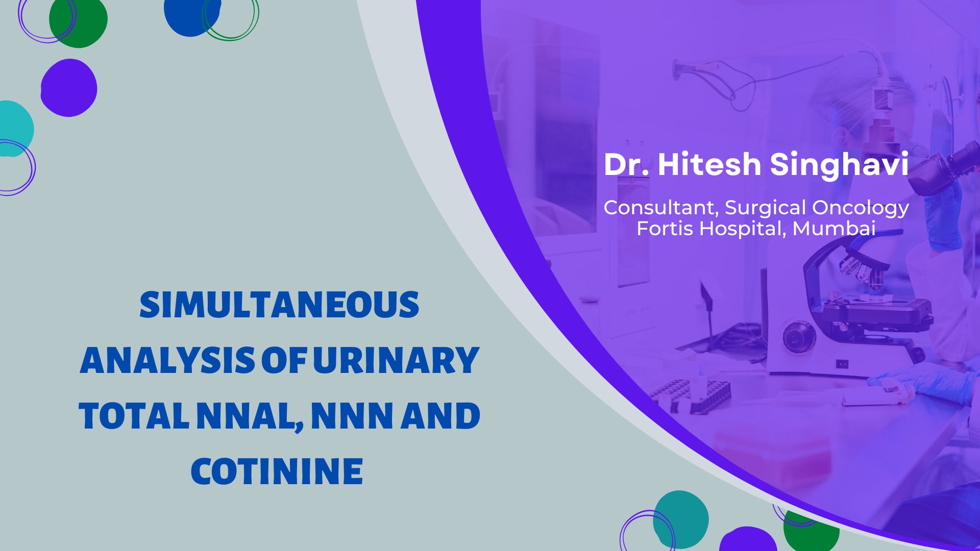 Simultaneous Analysis of Urinary Total NNAL, NNN and Cotinine by Liquid Chromatography‑ Tandem Mass‑spectrometry