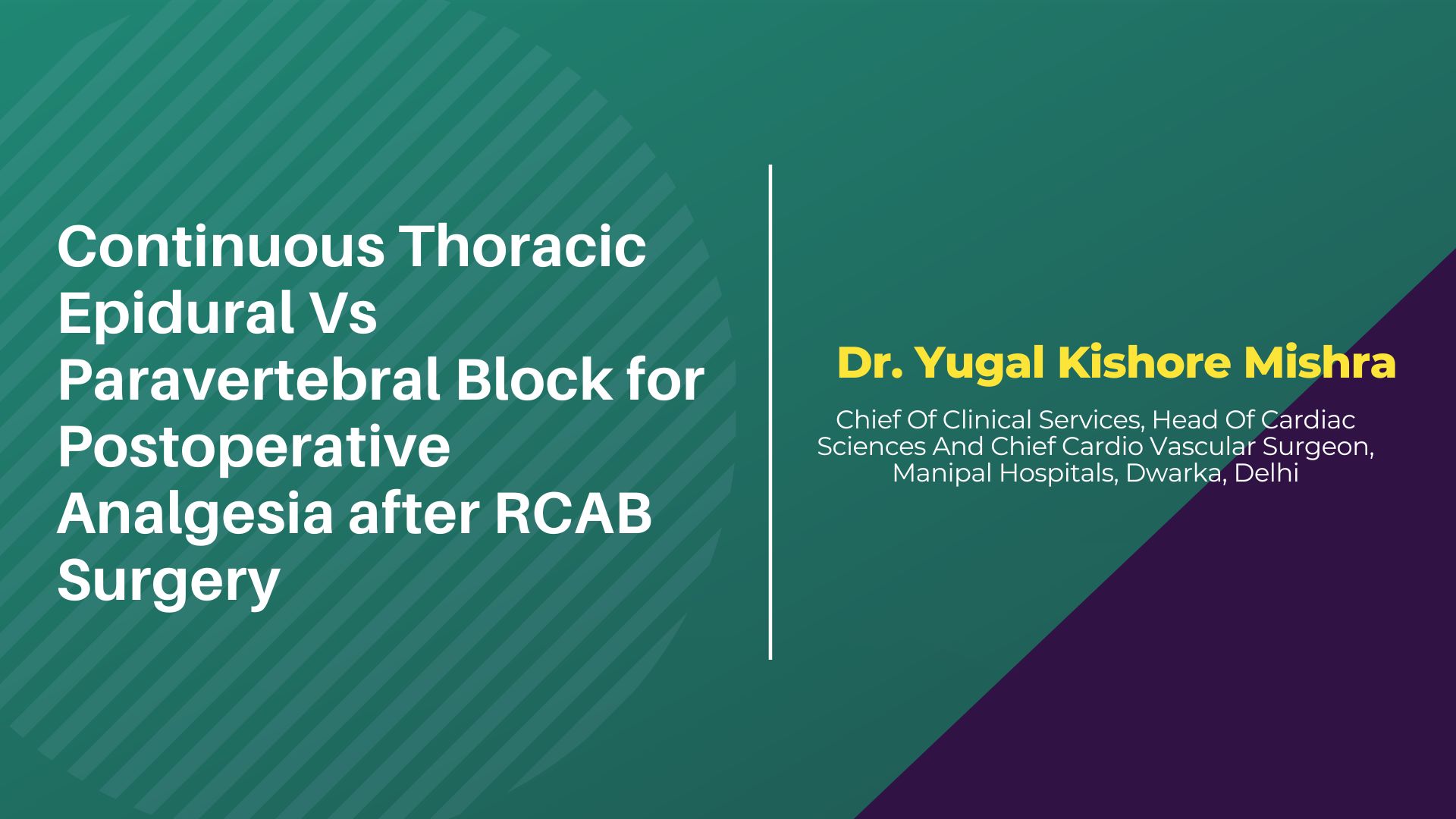 Comparison Of Continuous Thoracic Epidural And Paravertebral Block For Postoperative Analgesia After Robotic-assisted Coronary Artery Bypass Surgery