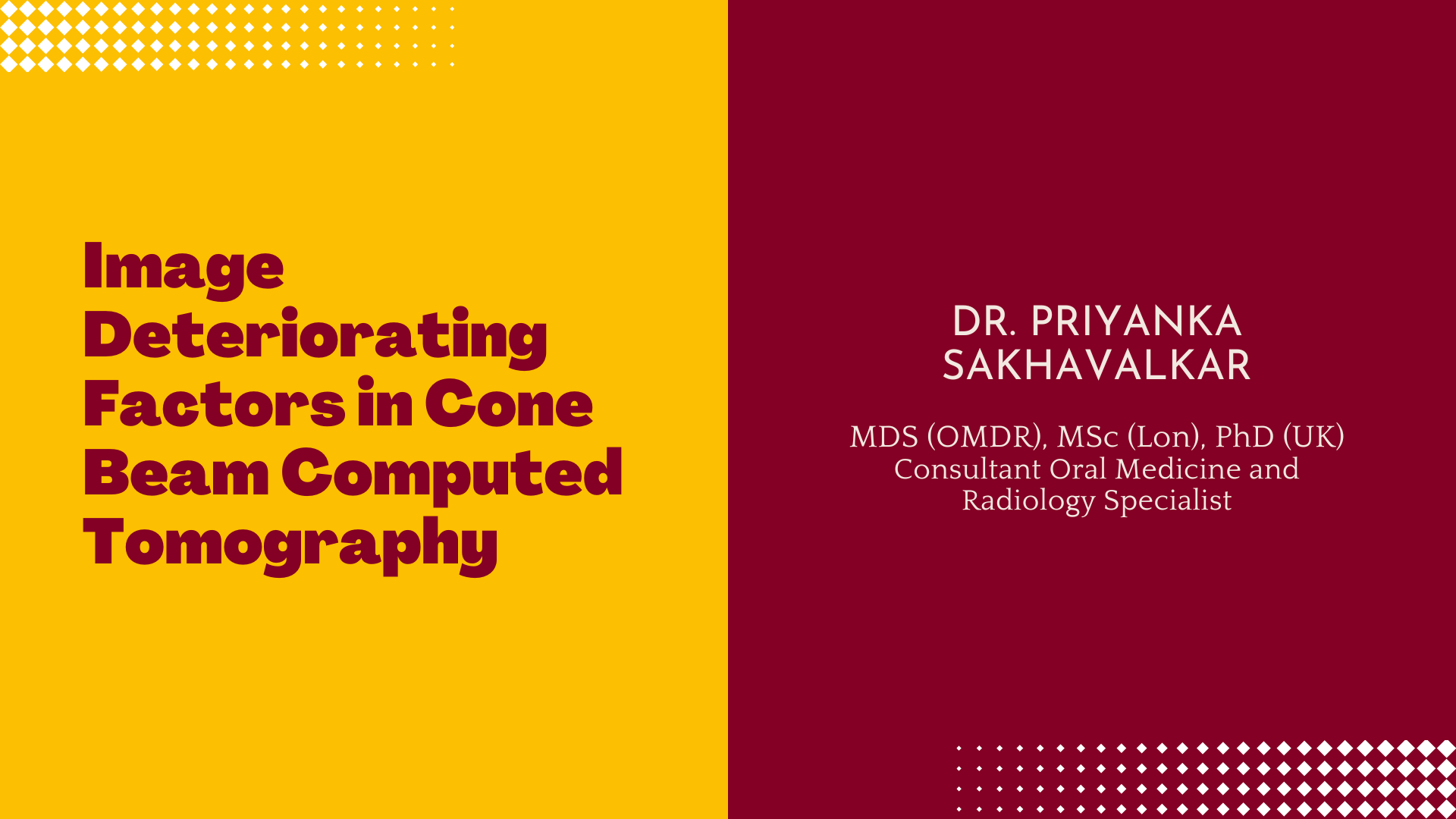 Image Deteriorating Factors in Cone Beam Computed Tomography, Their Classiﬁcation, and Measures to Reduce Them