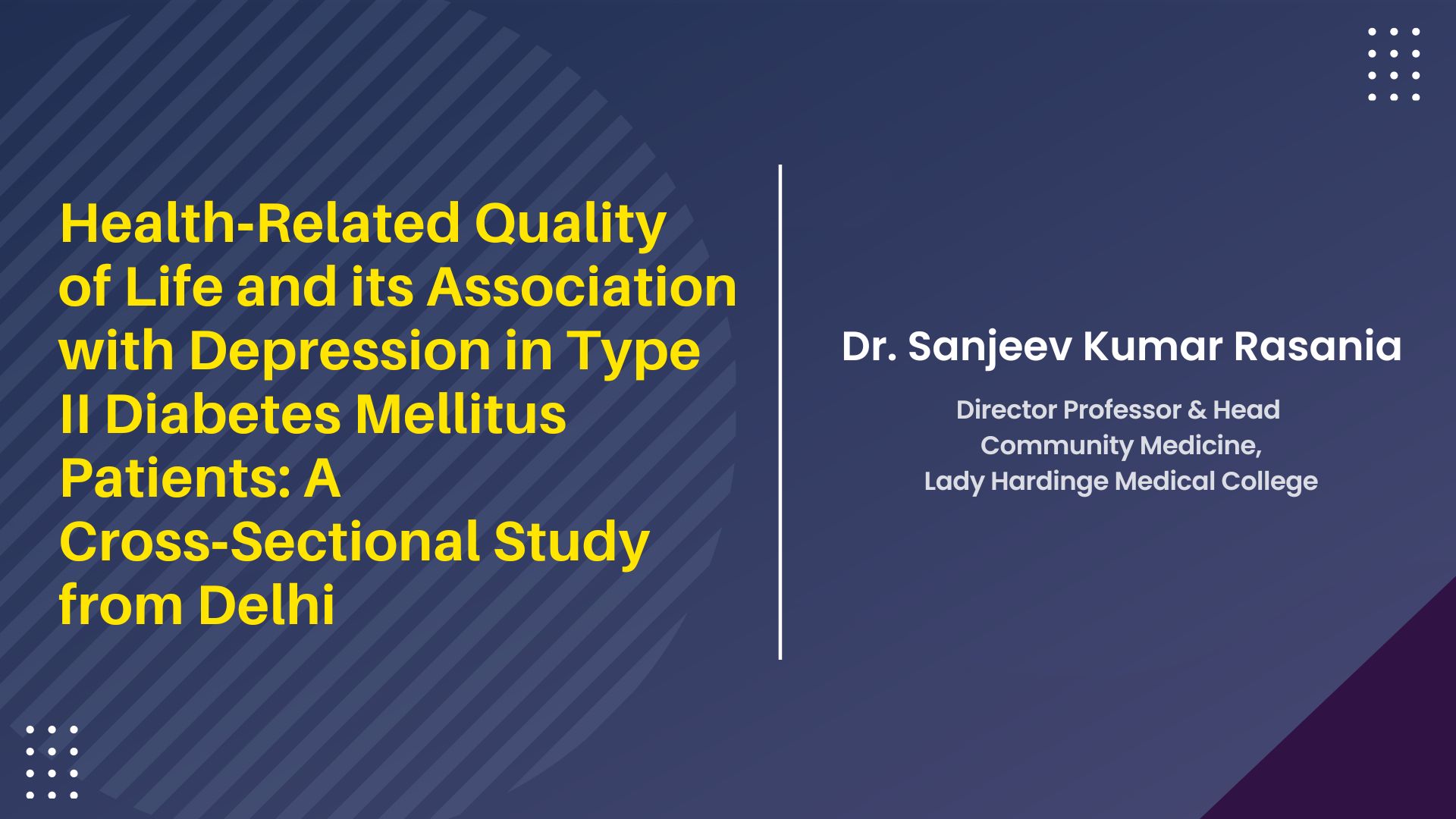 Health‑related Quality Of Life And Its Association With Depression In Type II Diabetes Mellitus Patients:a Cross‑sectional Study From Delhi