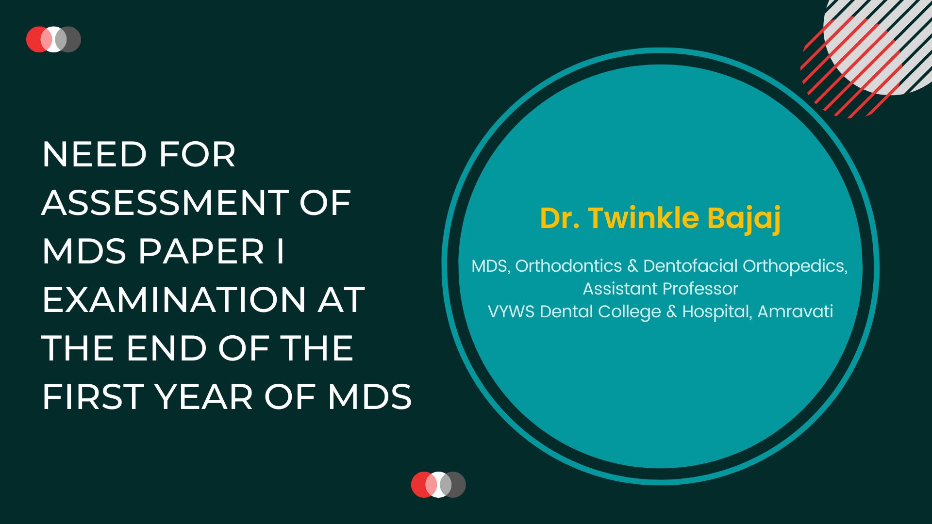 Importance of MDS Paper I Examination Assessment at the End of the First Year of MDS Program
