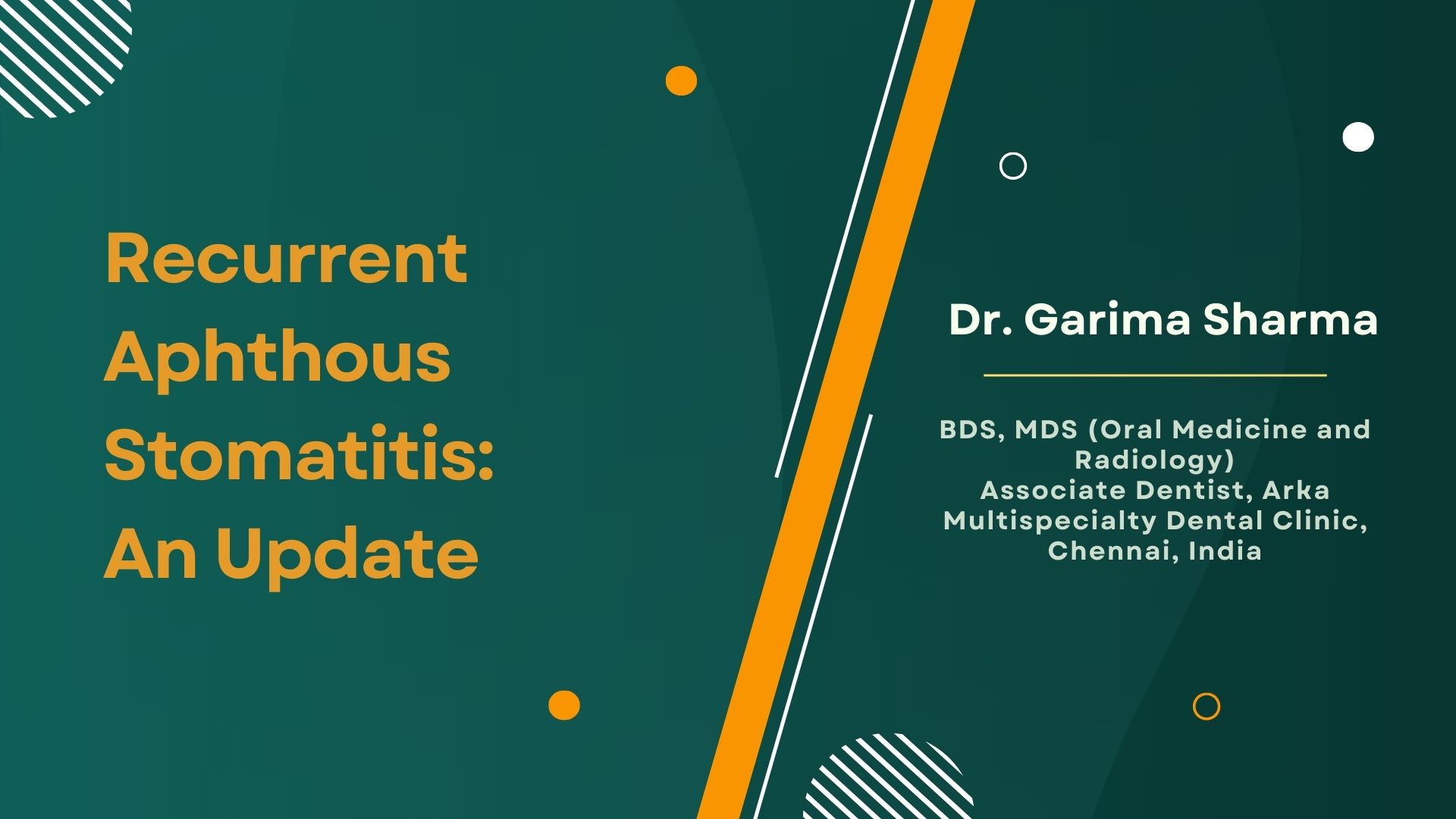 Recurrent Aphthous Stomatitis: An Update
