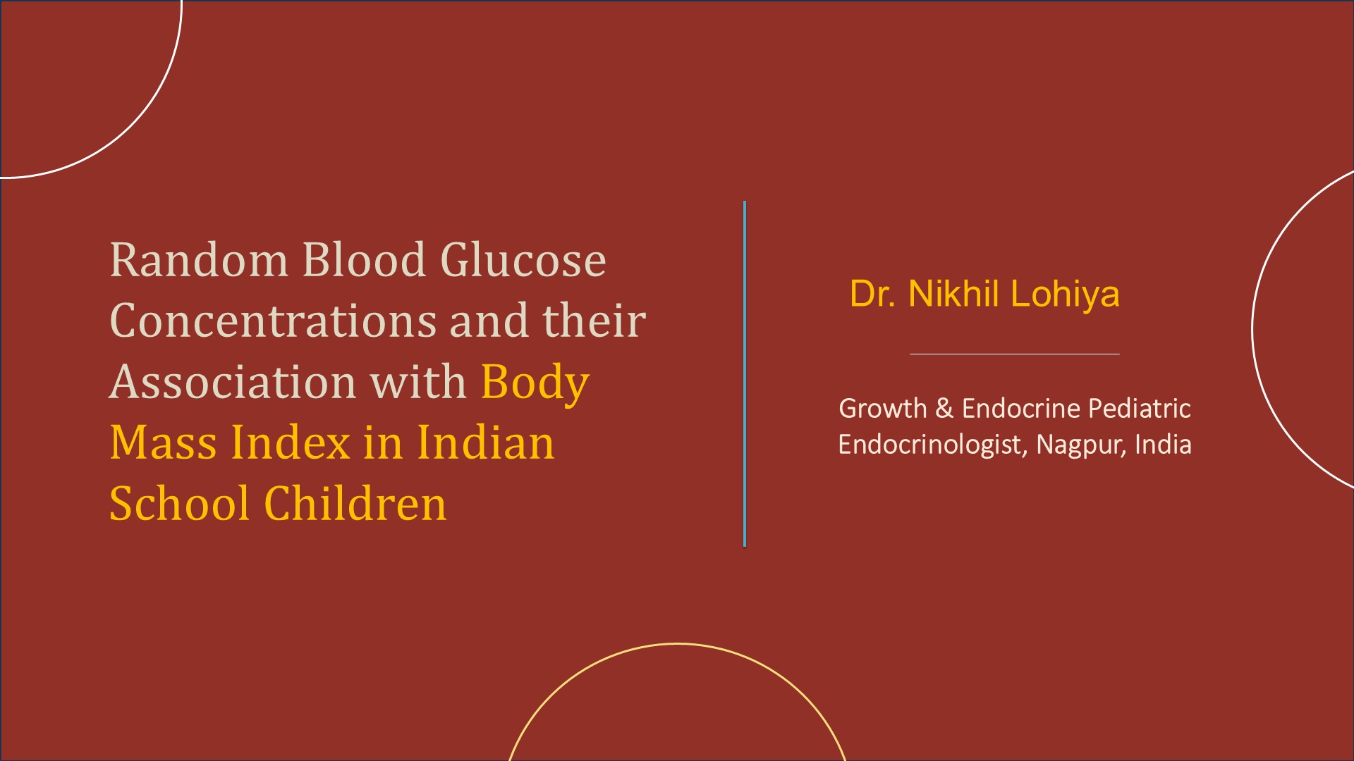 Random Blood Glucose Concentrations and their Association with Body Mass Index in Indian School Children