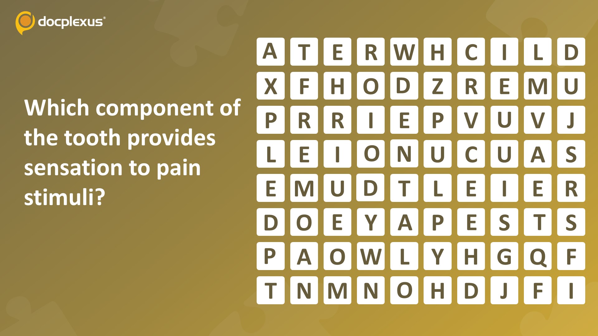 Identify the Component of the Tooth that Provides Sensation to Pain Stimuli