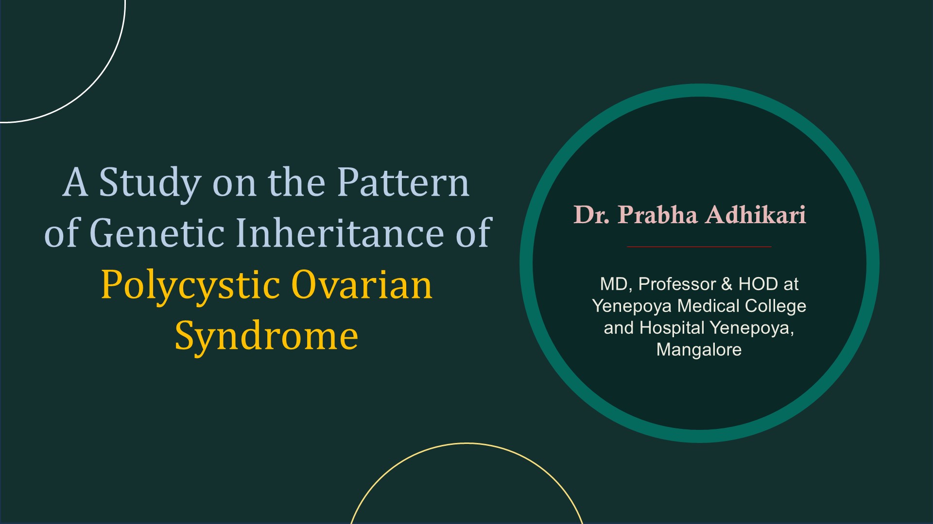A Study On The Pattern Of Genetic Inheritance Of Polycystic Ovarian Syndrome