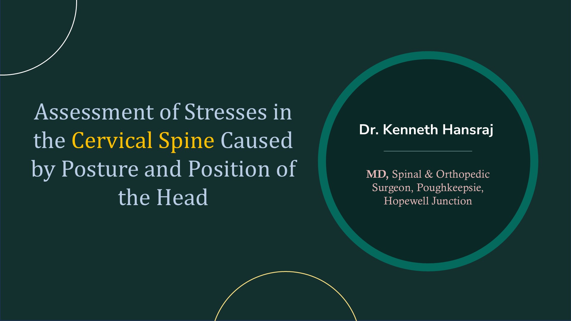 Assessment Of Stresses In The  Cervical Spine Caused By Posture And Position Of The Head