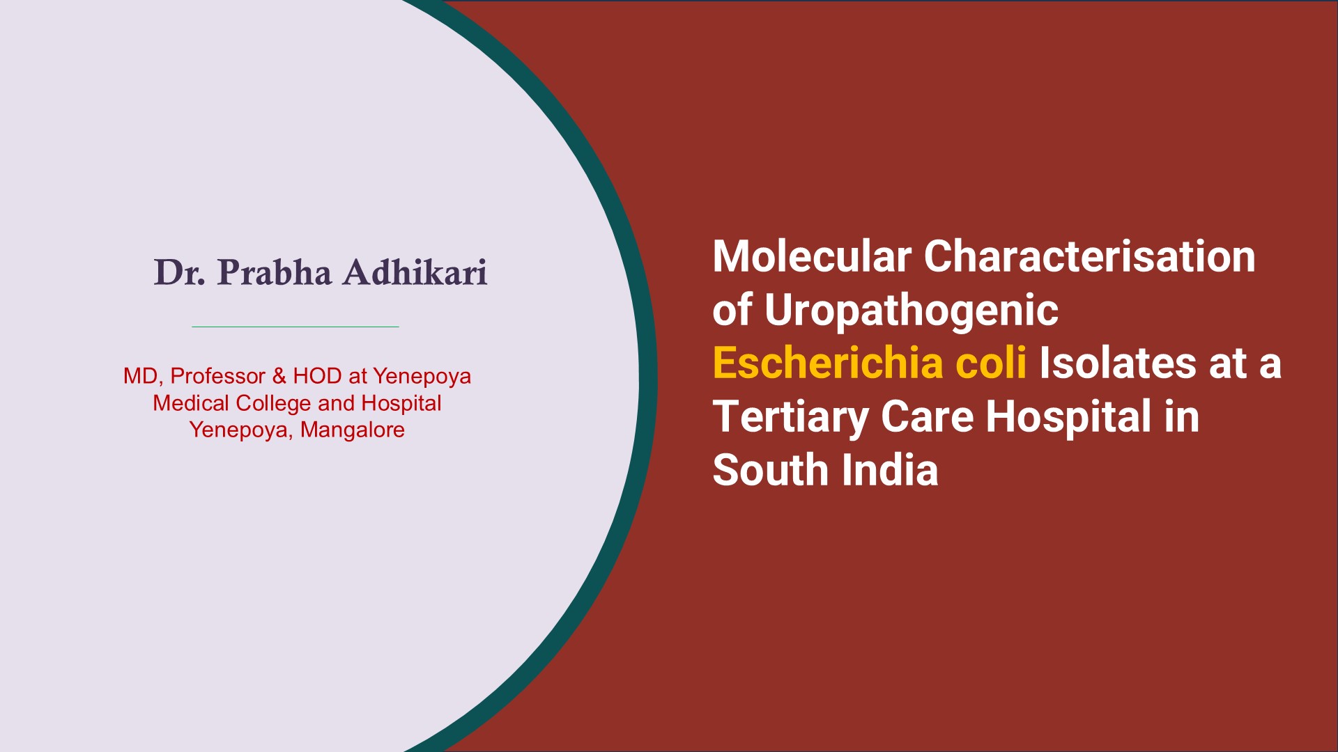 Molecular Characterisation Of Uropathogenic Escherichia Coli Isolates At A Tertiary Care Hospital In South India