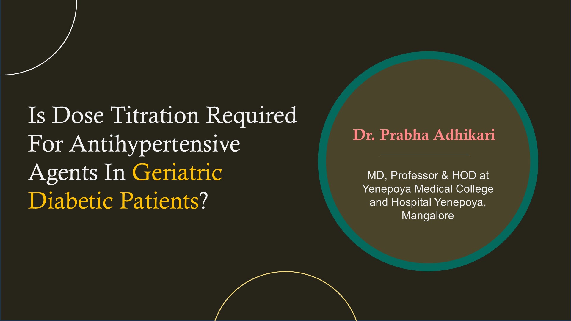 Is Dose Titration Required For Antihypertensive Agents In Geriatric Diabetic Patients?