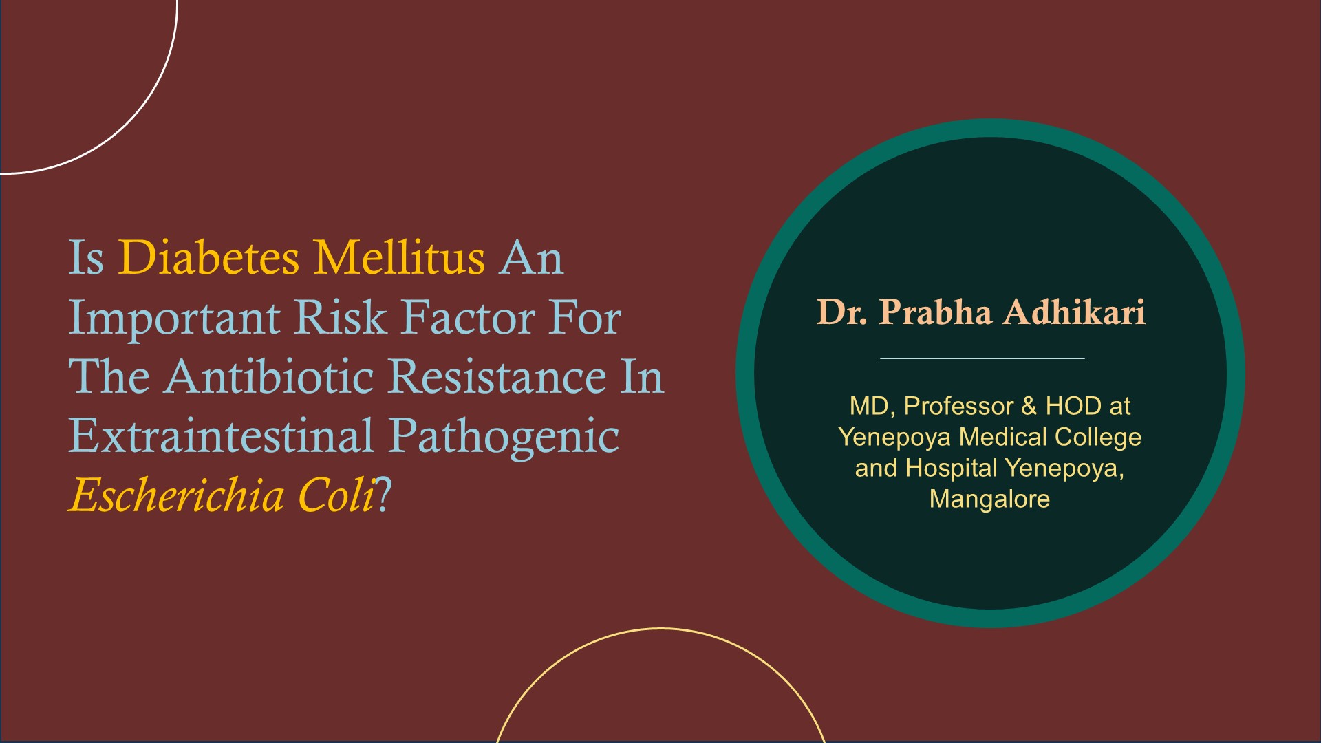 Is Diabetes Mellitus An Important Risk Factor For The Antibiotic Resistance In Extraintestinal Pathogenic Escherichia Coli?