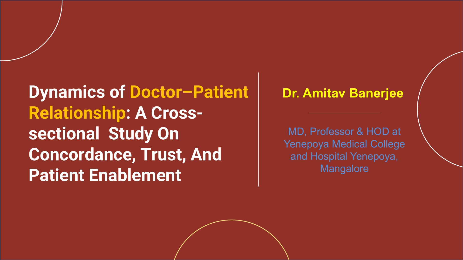 Dynamics Of Doctor–patient Relationship: A Cross-sectional  Study On Concordance, Trust, And Patient Enablement
