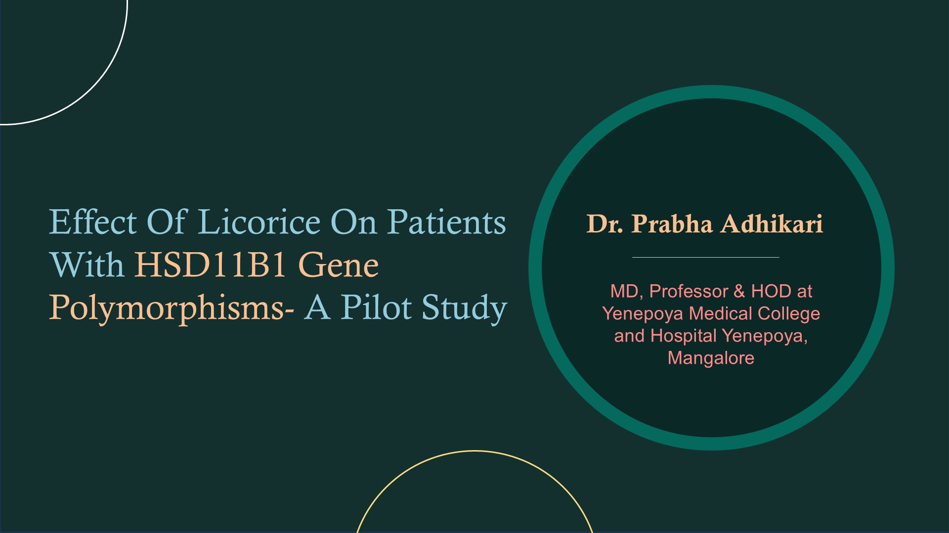 Effect Of Licorice On Patients With HSD11B1 Gene Polymorphisms- A Pilot Study
