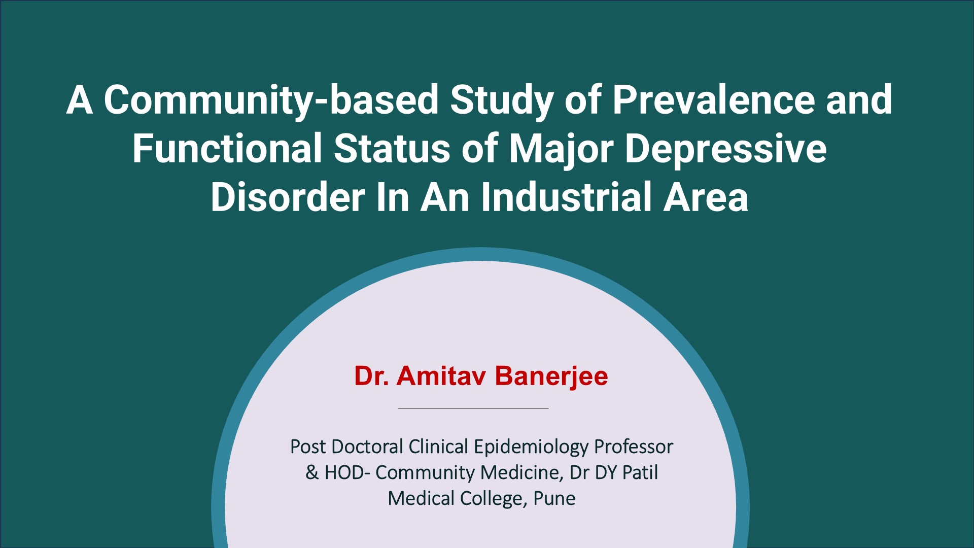 A Community-based Study Of Prevalence And Functional Status Of Major Depressive Disorder In An Industrial Area