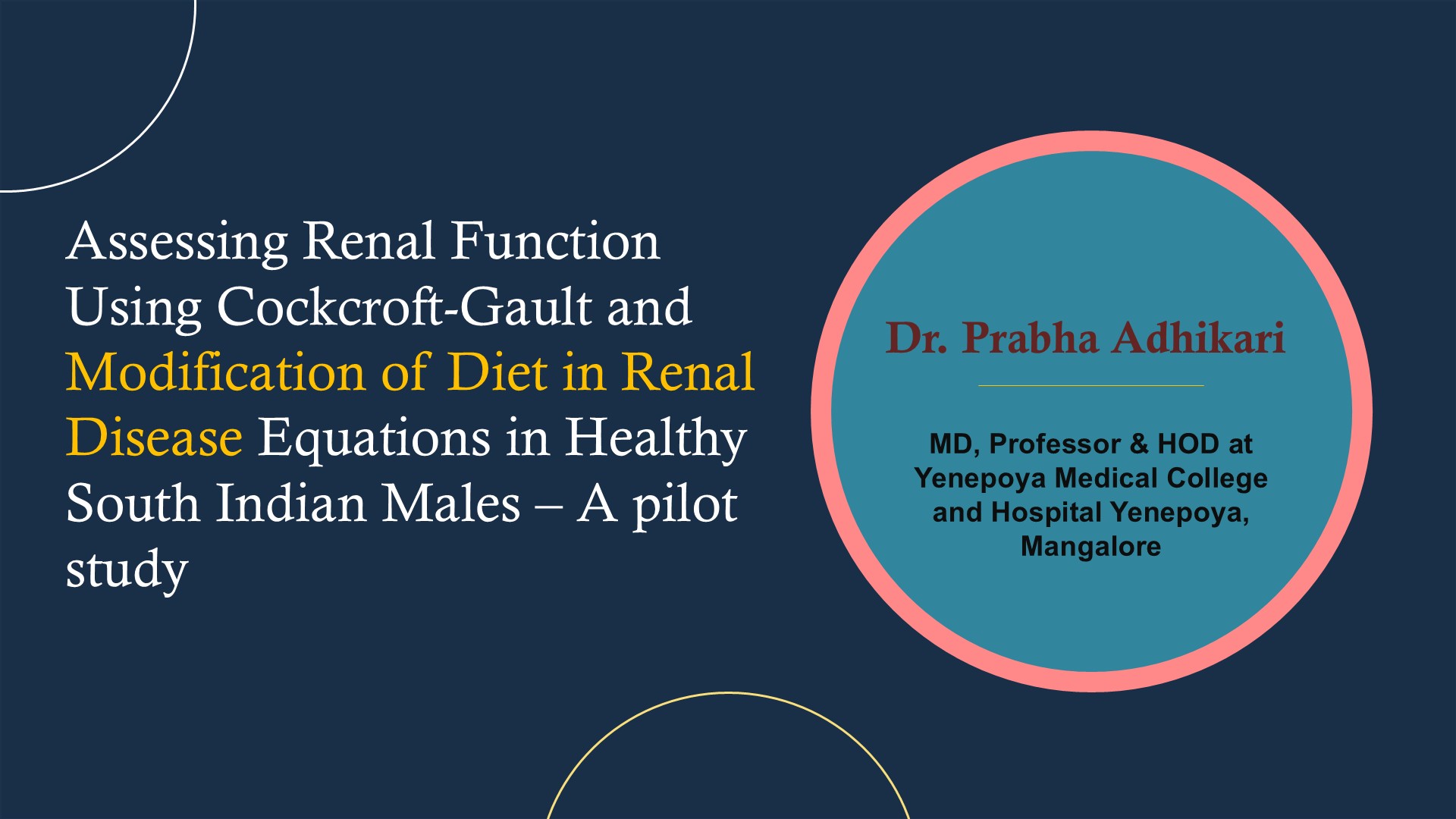 Assessing Renal Function Using Cockcroft-gault And Modification Of Diet In Renal Disease Equations In Healthy South Indian Males – A Pilot Study