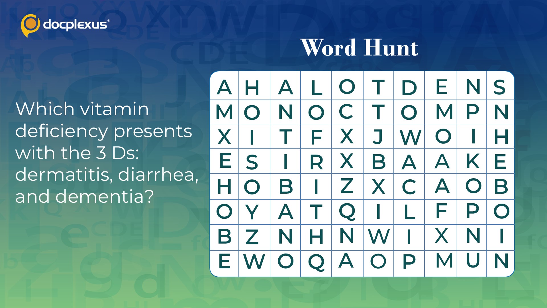 Identify the Vitamin Deficiency Causing Dermatitis, Diarrhea, and Dementia