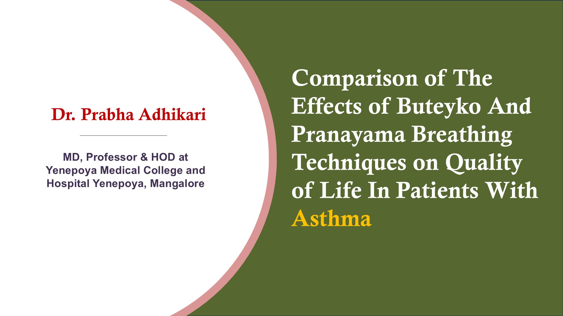 Comparison Of The Effects Of Buteyko And Pranayama Breathing Techniques On Quality Of Life In Patients With Asthma
