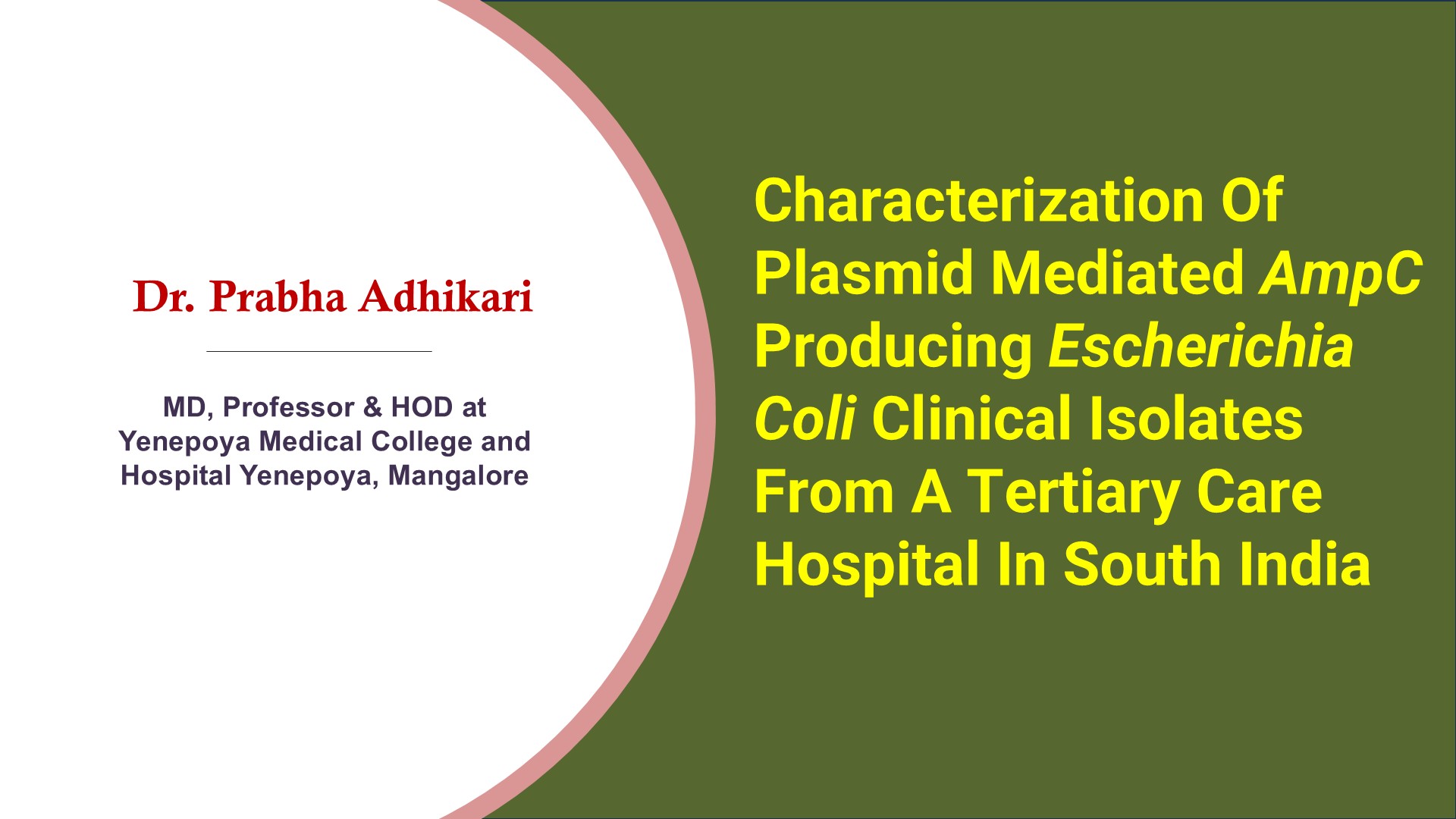 Characterization Of Plasmid Mediated AmpC Producing Escherichia Coli Clinical Isolates From A Tertiary Care Hospital In South India