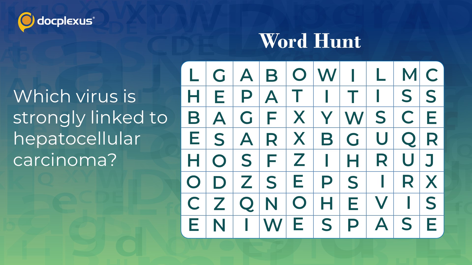 Identify the Virus Most Strongly Associated with Hepatocellular Carcinoma