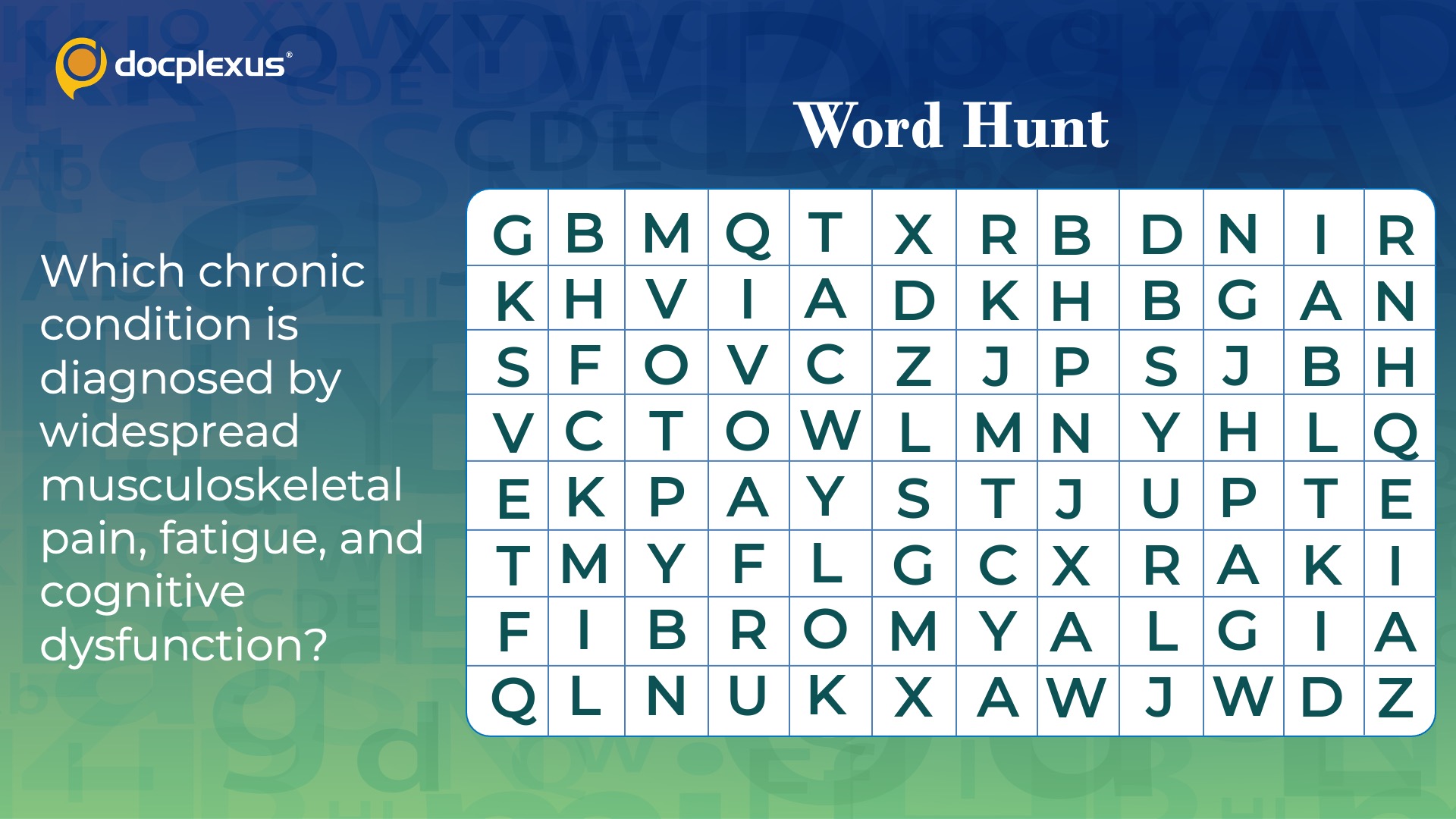 Identify the Condition Characterized by Chronic Pain, Fatigue, and Cognitive Impairment