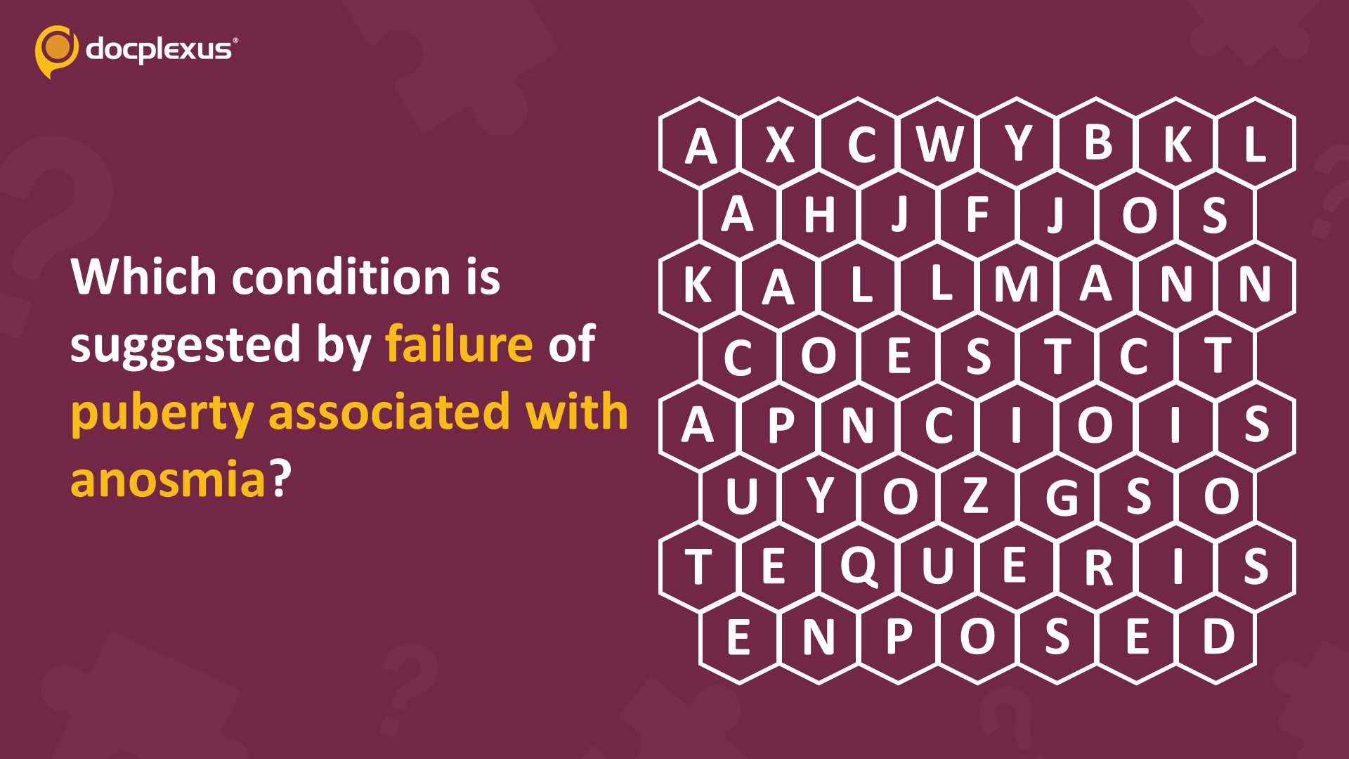 Identify the Condition Suggested by Failure of Puberty Associated with Anosmia