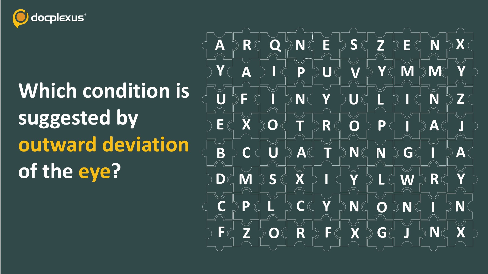 Identify the Condition Suggested by Outward Deviation of the Eye