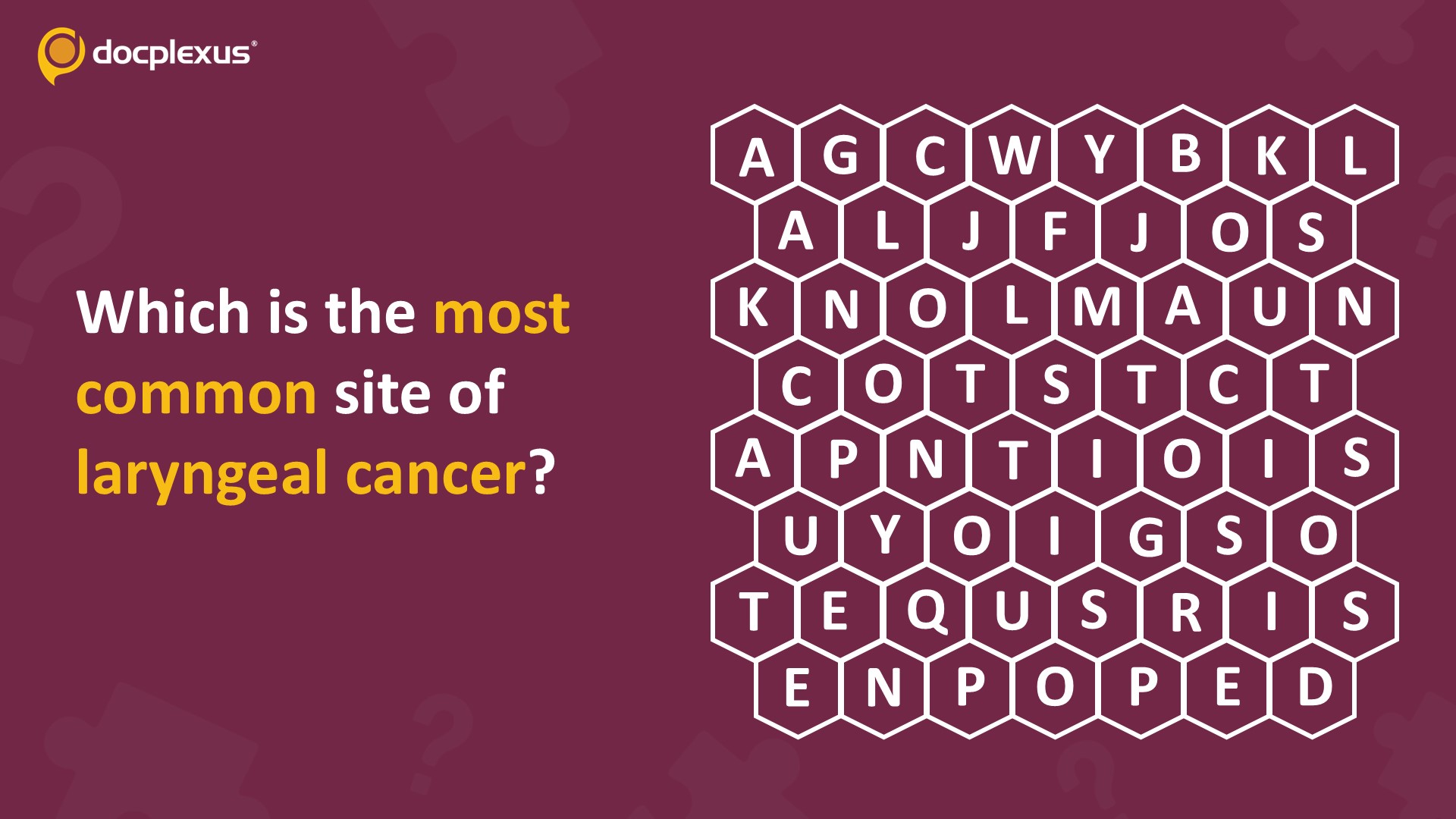 Identify the Most Common Site of Laryngeal Cancer