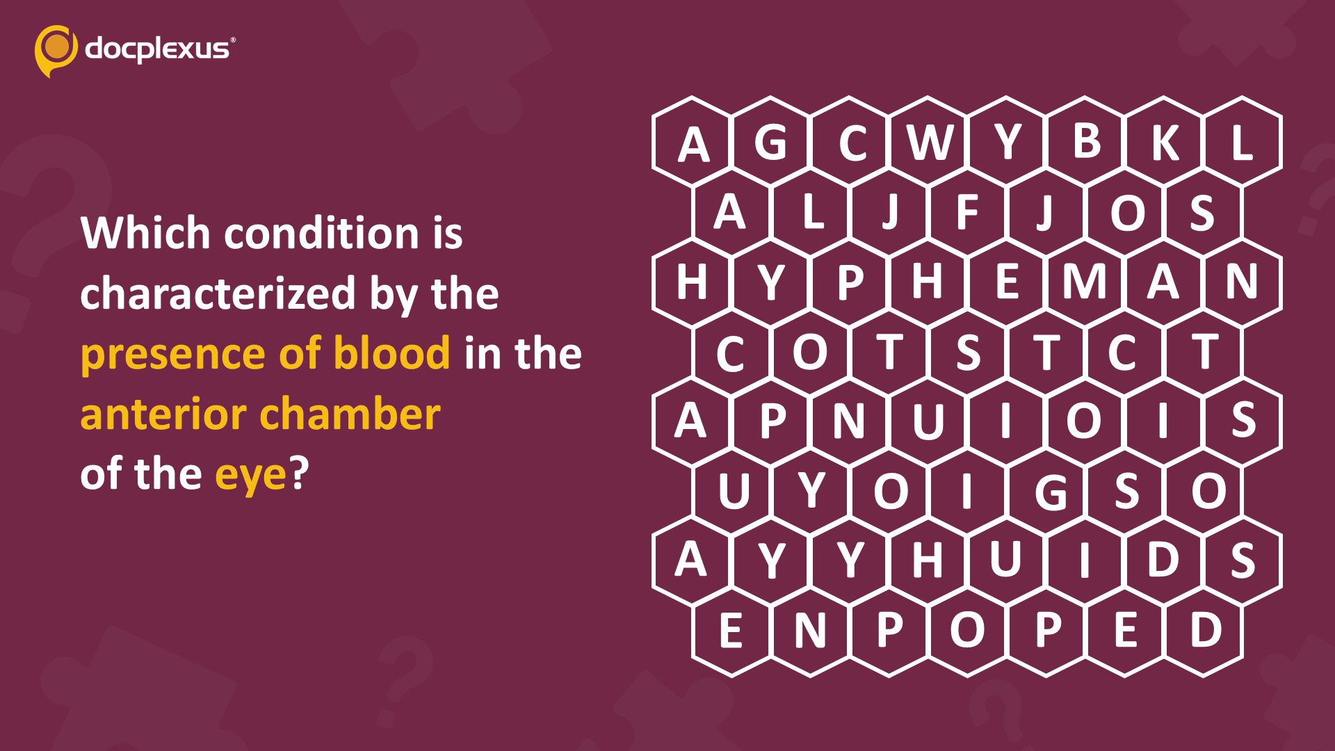 Identify the Presence of Blood in the Anterior Chamber of the Eye