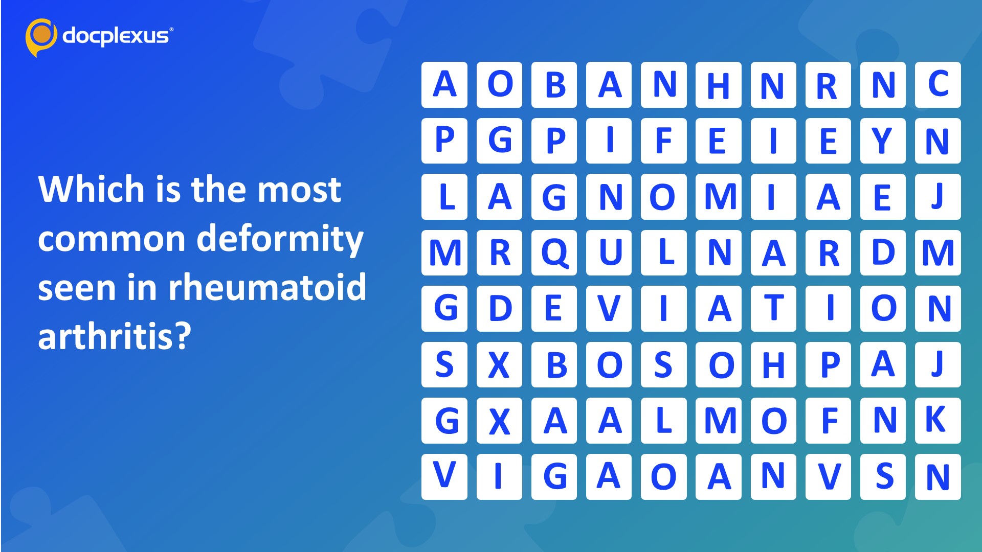 Identify the Most Common Deformity Seen in Rheumatoid Arthritis