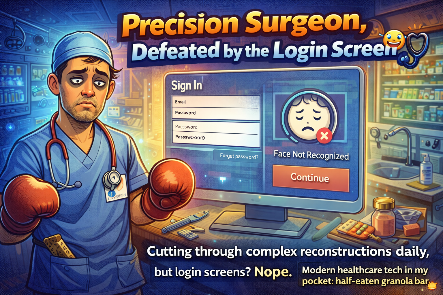 Precision Surgeon, Defeated by the Login Screen