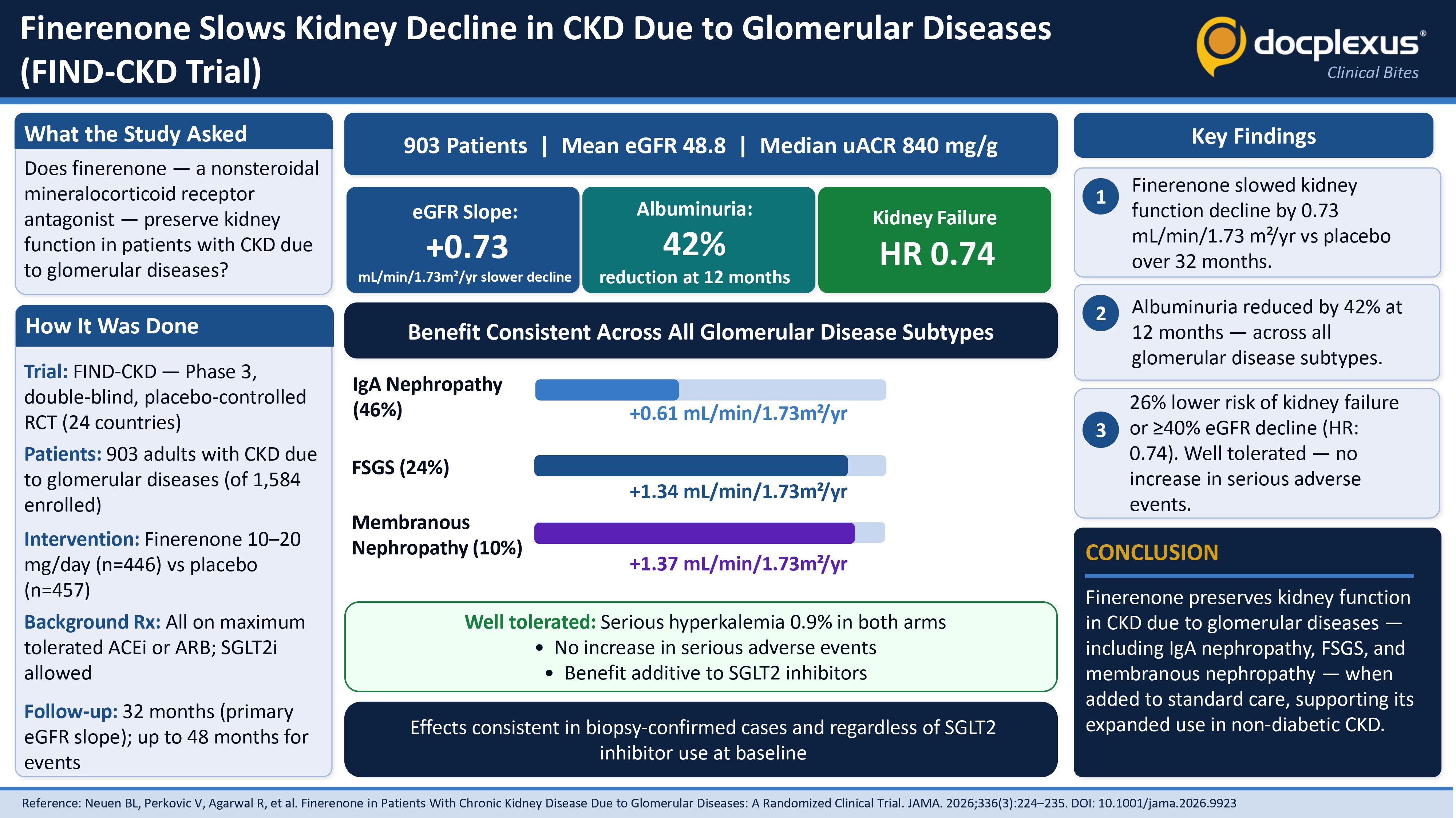 Finerenone Slows Kidney Decline in CKD Due to Glomerular Diseases — FIND-CKD Trial