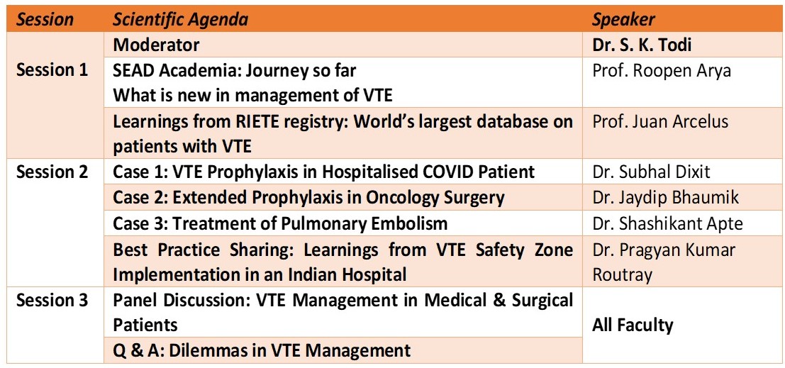 SEAD Academia VTE Workshops With ISCCM
