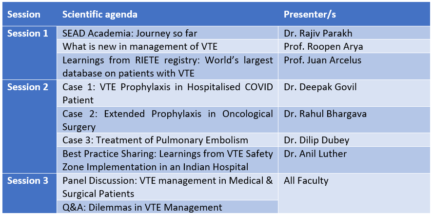 SEAD Academia VTE Workshops With ISCCM