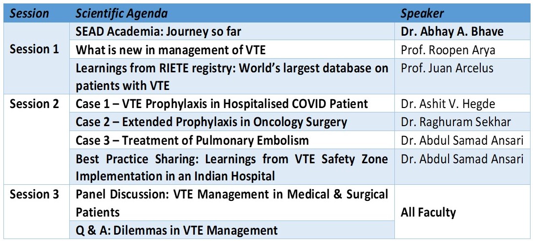 SEAD Academia VTE Workshops With ISCCM